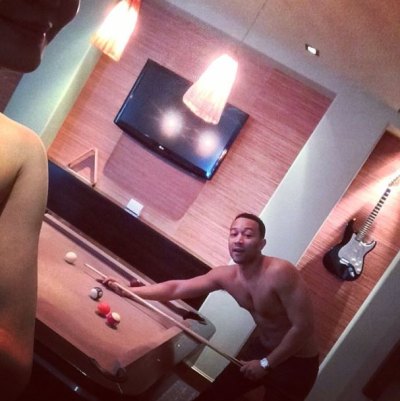 chrissy teigen topless pool john legend