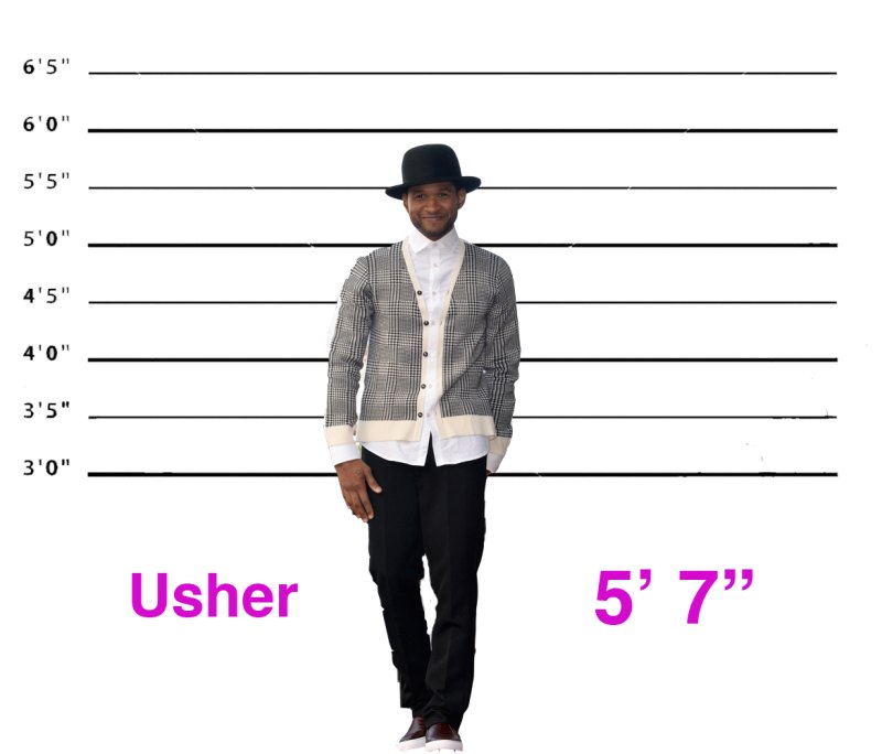 Usher height short celebrities