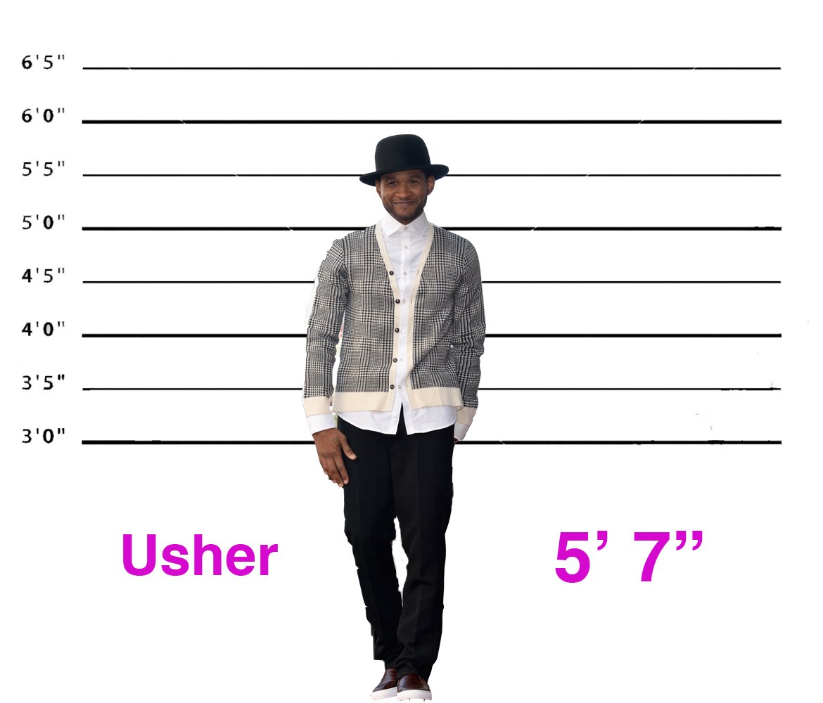 Usher height short celebrities