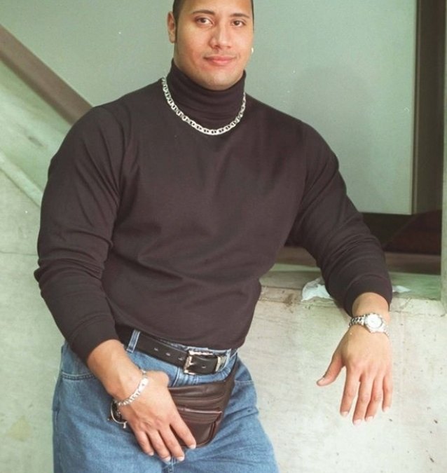 The rock dwayne johnson fanny pack 90s photo