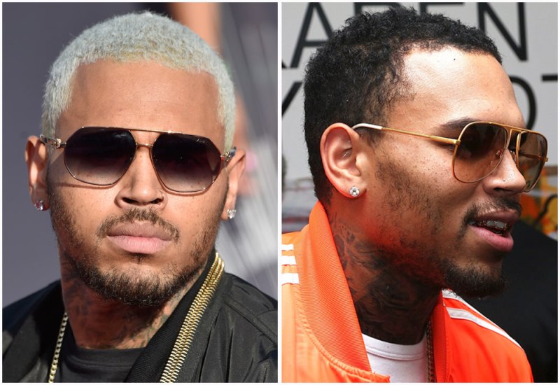 Chris brown bleached hair