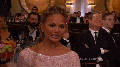 Chrissy teigen crying face golden globes