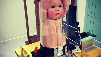 Baby in tube