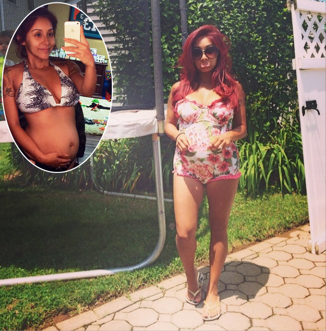 Snooki baby bump bikini pregnant