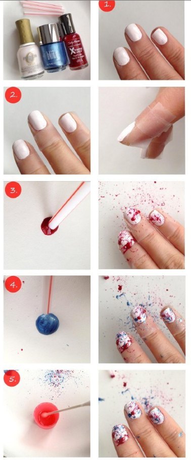 4th of july nail art 2
