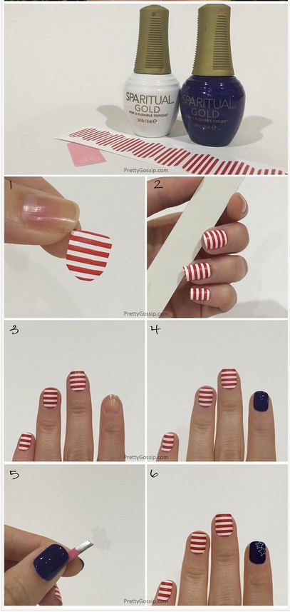 4th of july nail art 3