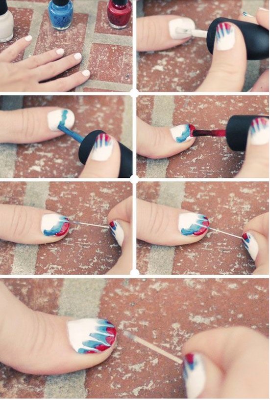 4th of july nail art