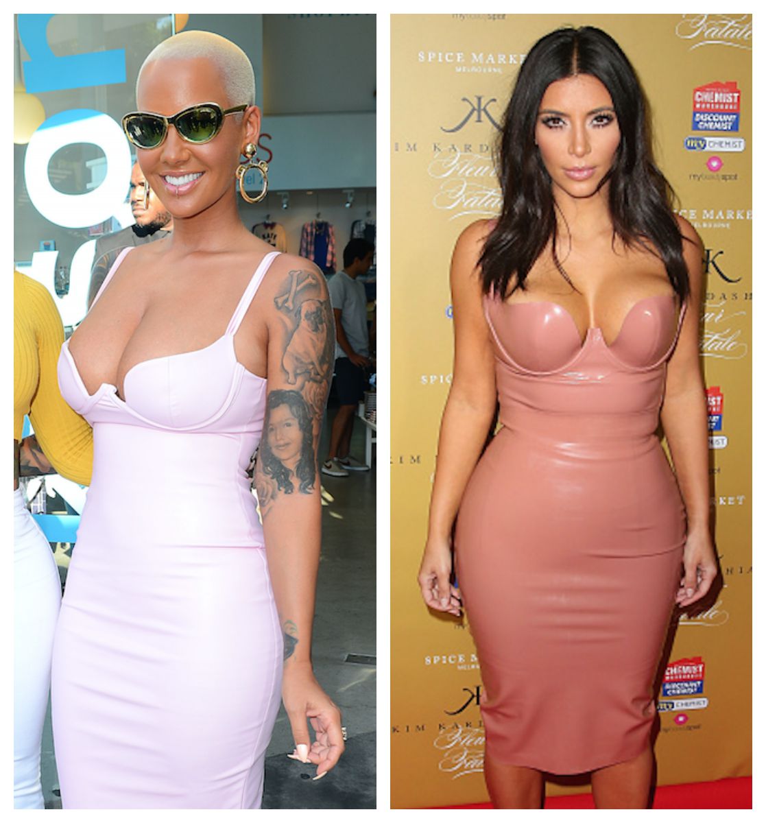 amber rose, kim matching