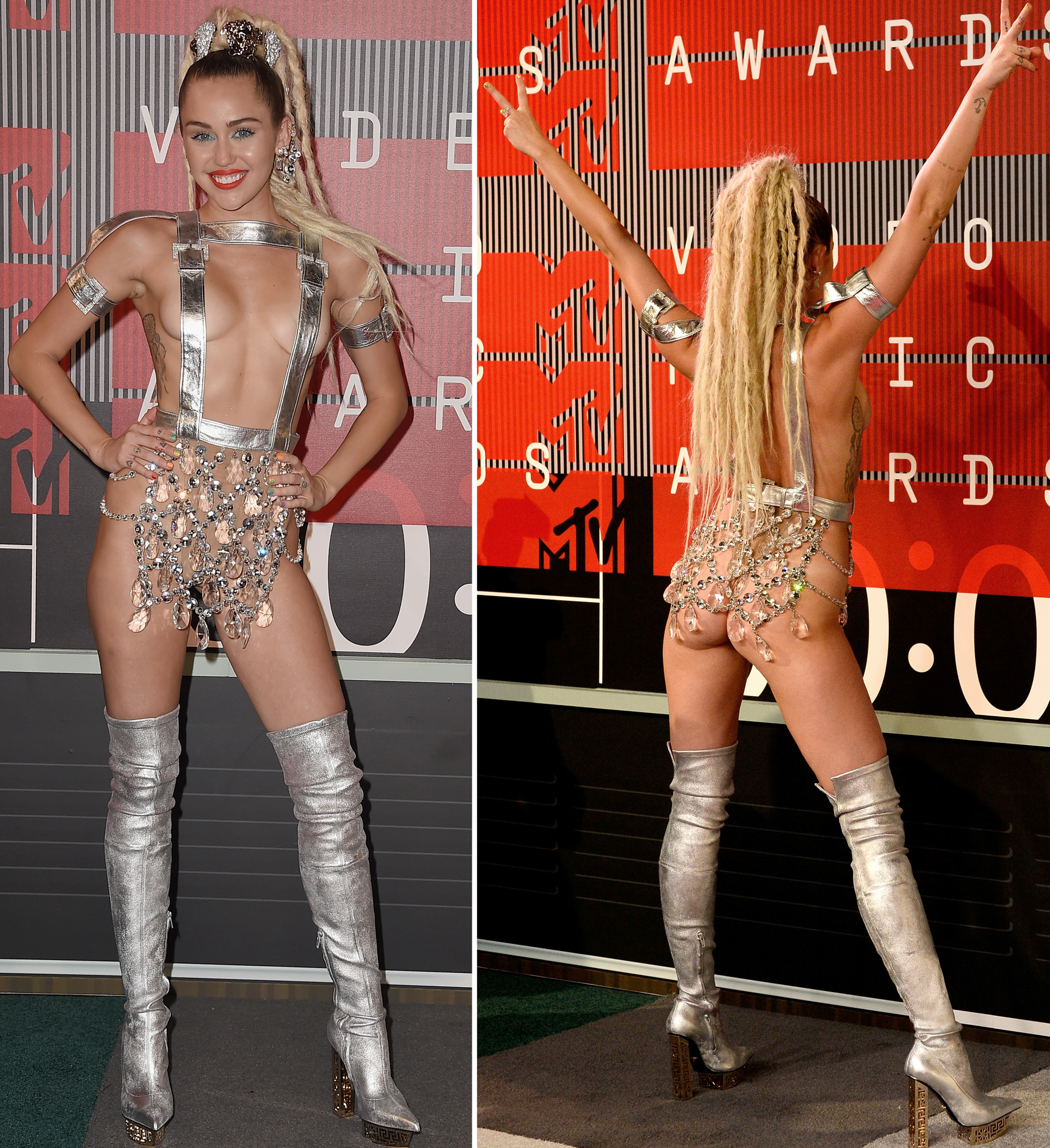 Barely Legal Porn Miley Cyrus - The Ultimate Guide to Miley Cyrus' Crazy Outfits at the MTV VMAs - Life &  Style