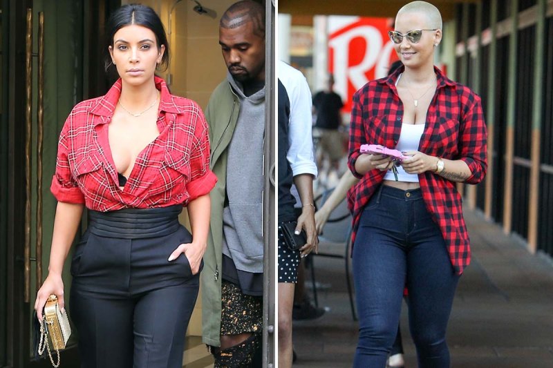 Kim kardashian amber rose plaid