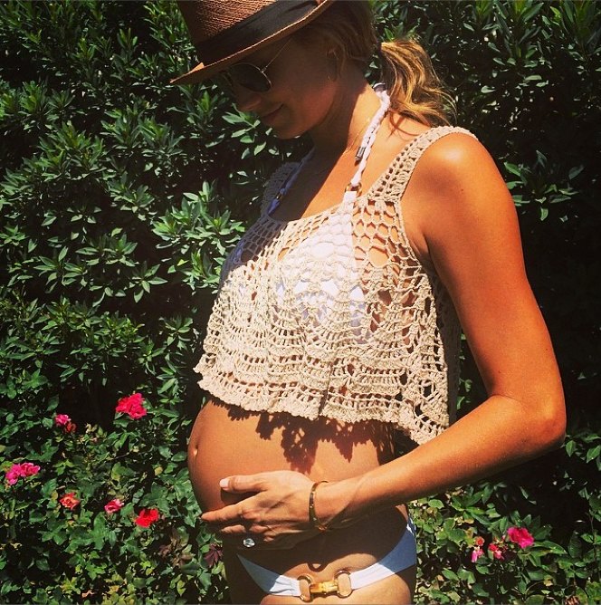 Stacy keibler pregnant baby bump bikini