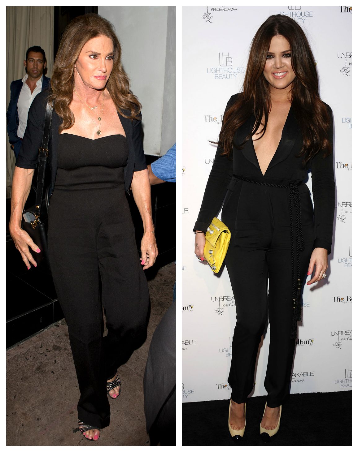 Black jumpsuit splitcait khloe