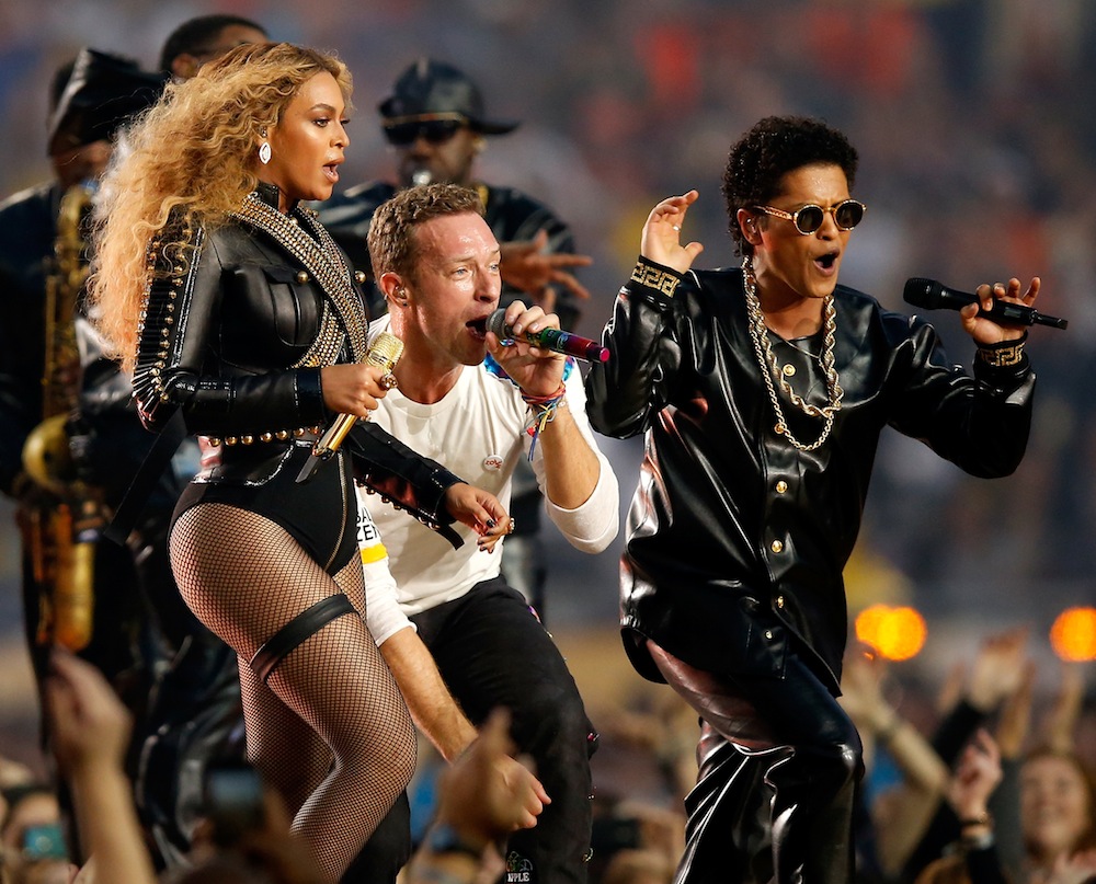 beyonc&eacute; chris martin bruno mars getty images