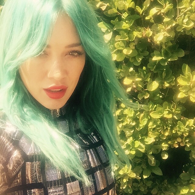Hilary duff blue hair instagram