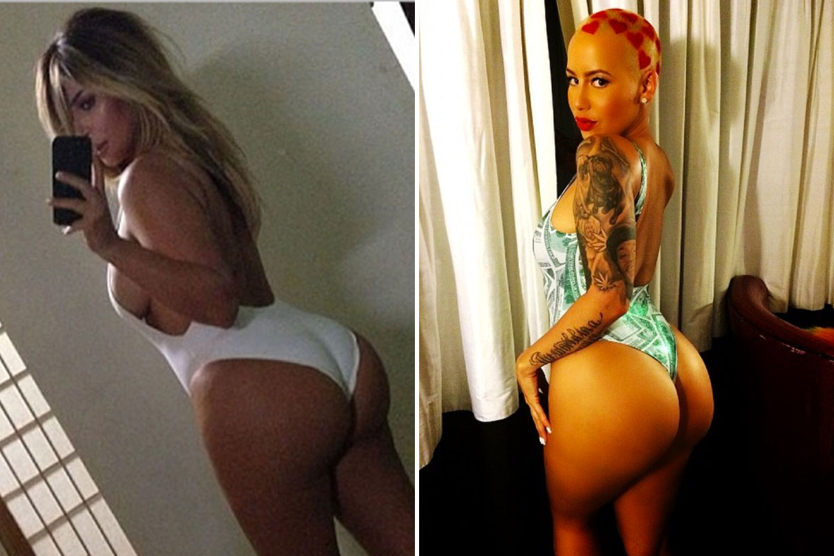Kim kardashian amber rose butt selfie