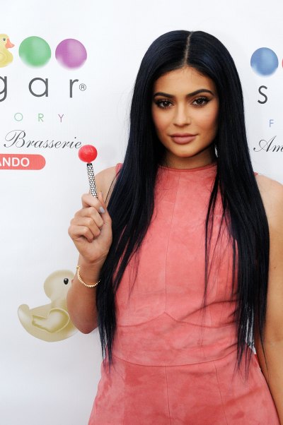 kylie jenner pink dress lollipop march 2016 getty