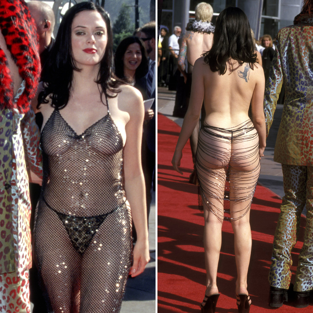 Rose mcgowan thong red carpet