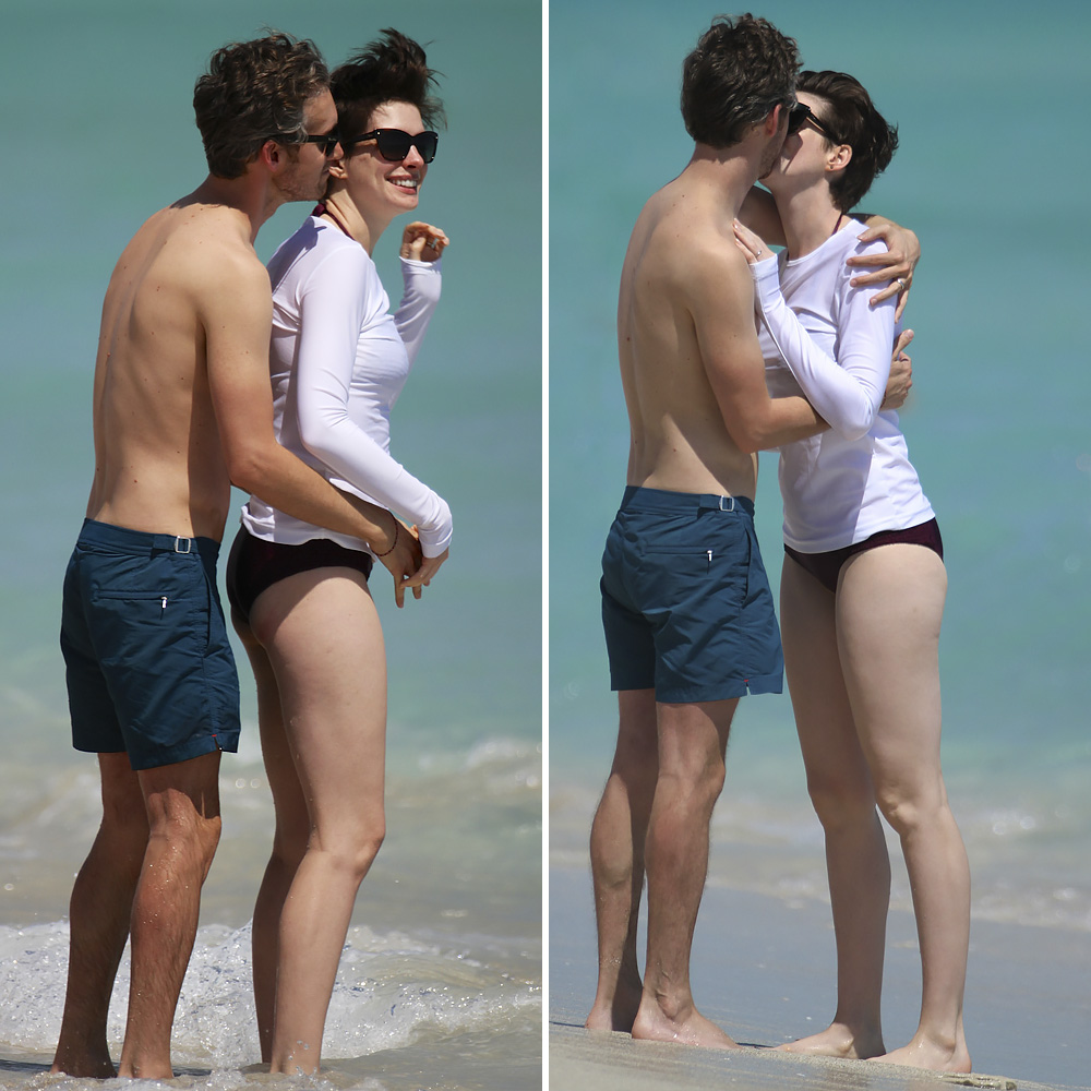 Anne hathaway adam shulman beach pda