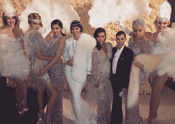 kris jenner and daughters at her 60th bash