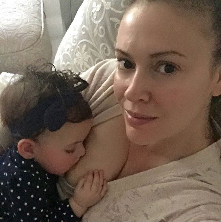 Alyssa milano breastfeeding 2