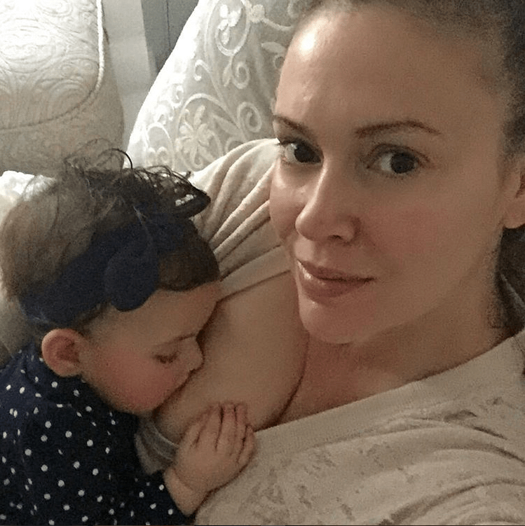 Alyssa milano breastfeeding 2