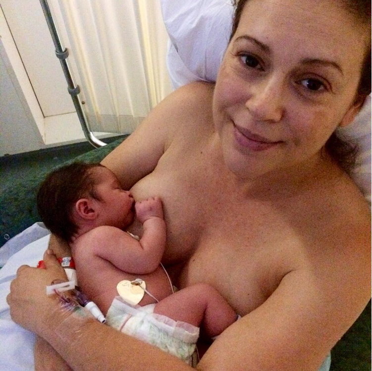 Alyssa milano breastfeeding 5
