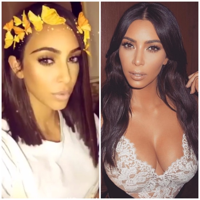Kim kardashian hair short vs long