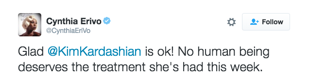 Celeb reaction kim kardashian robbery cynthia erivo