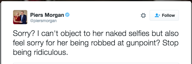 Celeb reaction kim kardashian robbery piers morgan