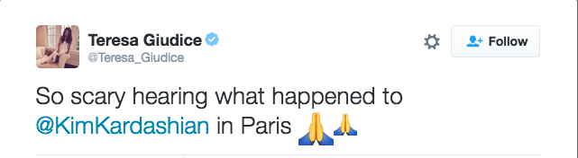 Celeb reaction kim kardashian robbery teresa giudice