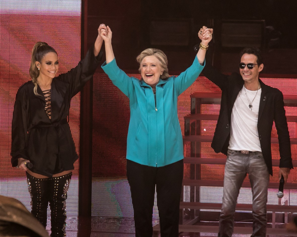 Jennifer Lopez and Marc Anthony Reunite For Hillary Clinton Concert — See the Pics ...