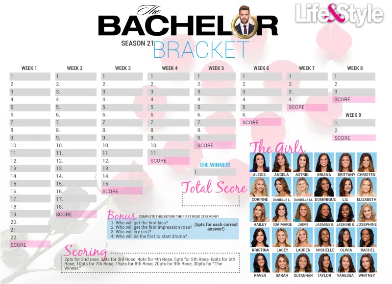 Get Your 'Bachelor' Bracket Before the Premiere Now! Life & Style