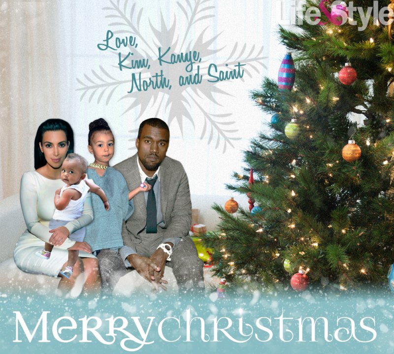 Kim kanye christmas card 2016