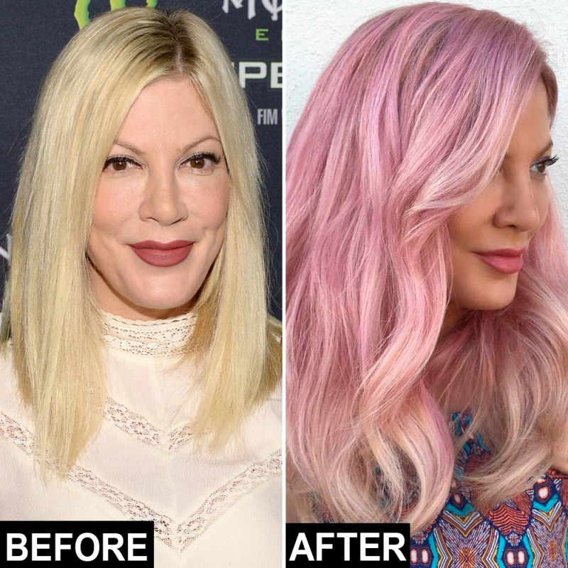 Tori spelling hair transformation