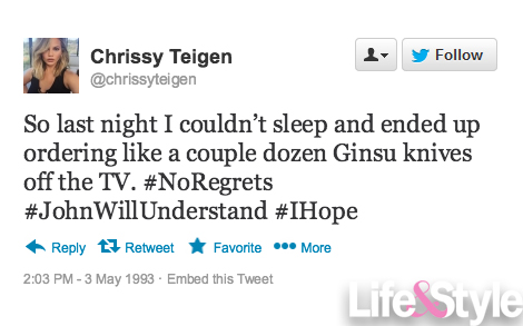 Chrissy tiegen 90s tweets