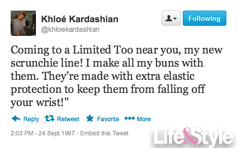 Khloe tweets 90s