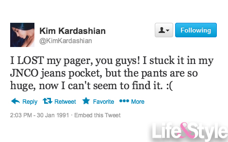 Kim kardashian tweets 90s