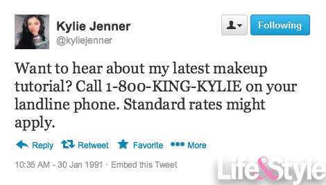 Kylie jenner tweets 90s