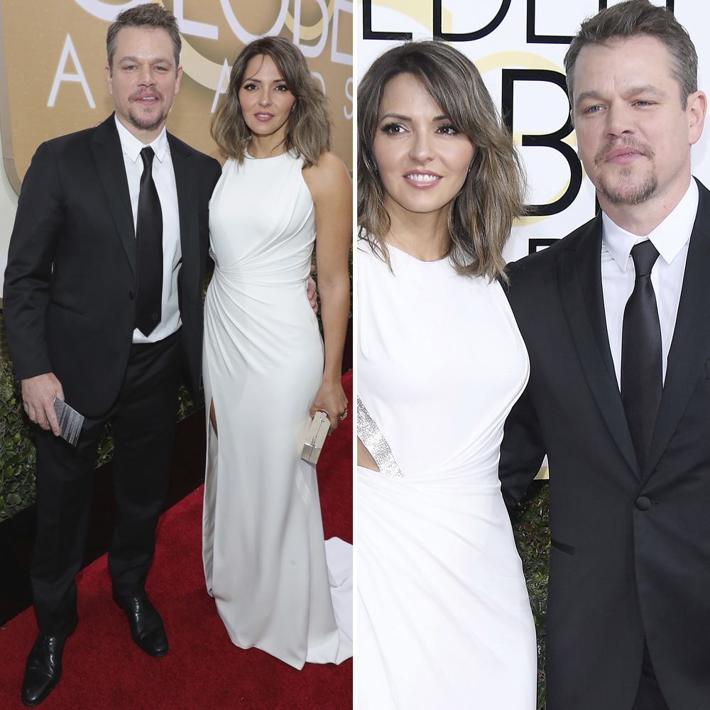 Luciana bozan barroso and matt damon golden globes