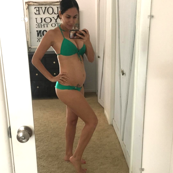 Pregnant Brie Bella Shows off Her Growing Baby Bump on Instagram at 37  Weeks!