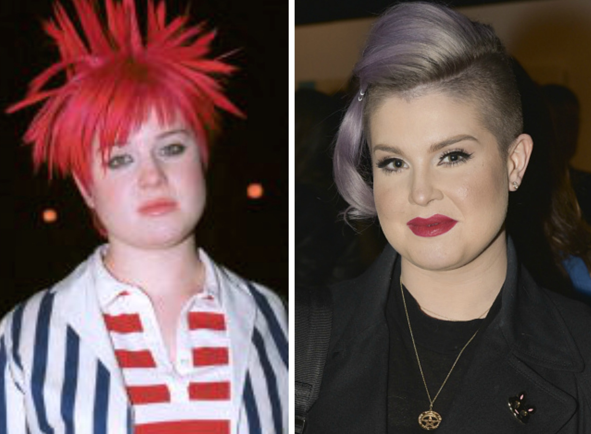 Kelly osbourne family then and now