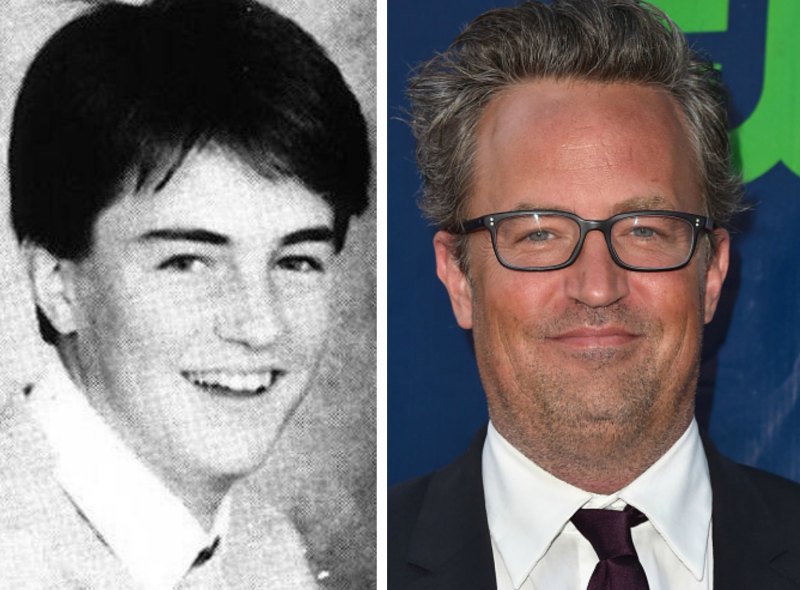 Matthew perry yearbook photo then and now