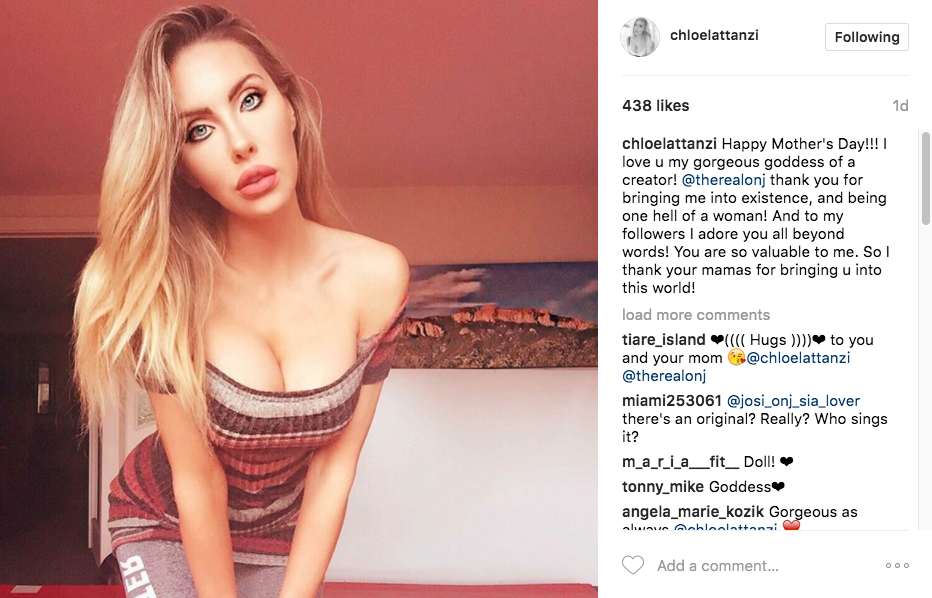 Porn Elizabeth Gillies Boobs - Chloe Lattanzi Gives Confusing Interview After Bizarre Mother's Day Post