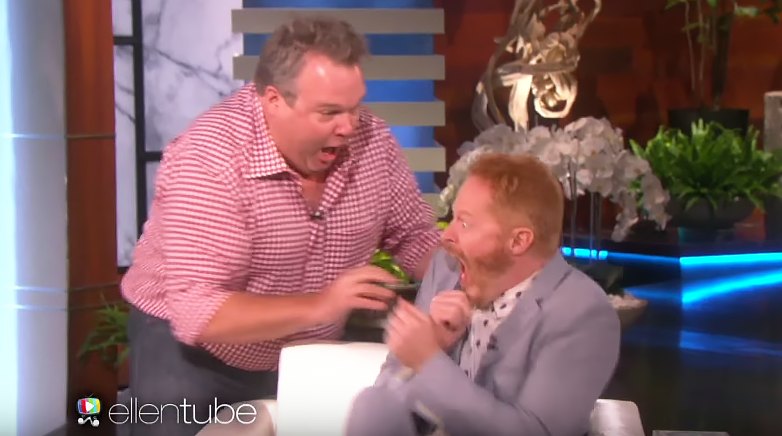 Jesse tyler ferguson being scared on ellen