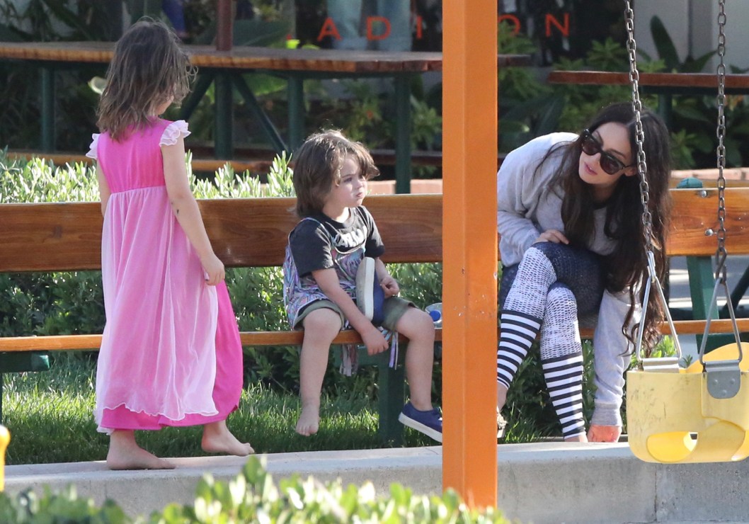 Megan Fox S Kids Noah And Bodhi Wear Dresses To The Playground