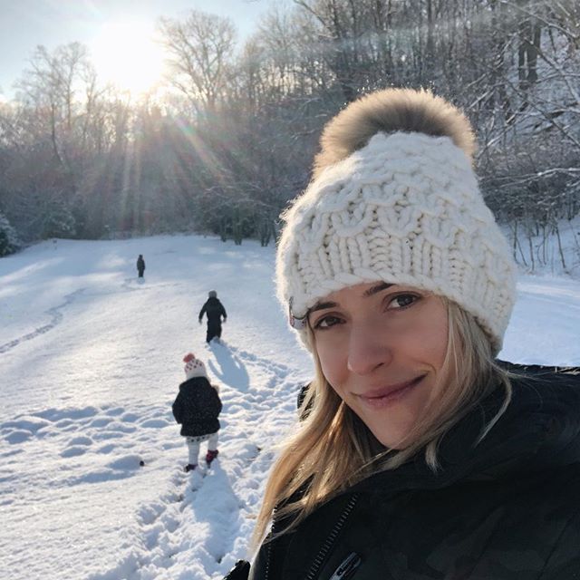 Kristin Cavallari Takes Selfie as Her Kids Play in Snow Behind Her
