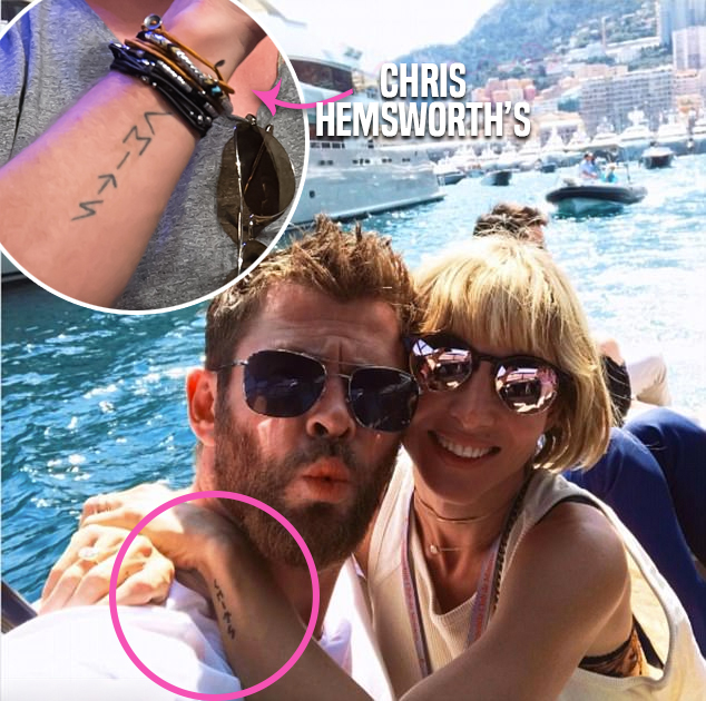 Atrast nal tunsha  rcgers Chris Hemsworth rune tattoo