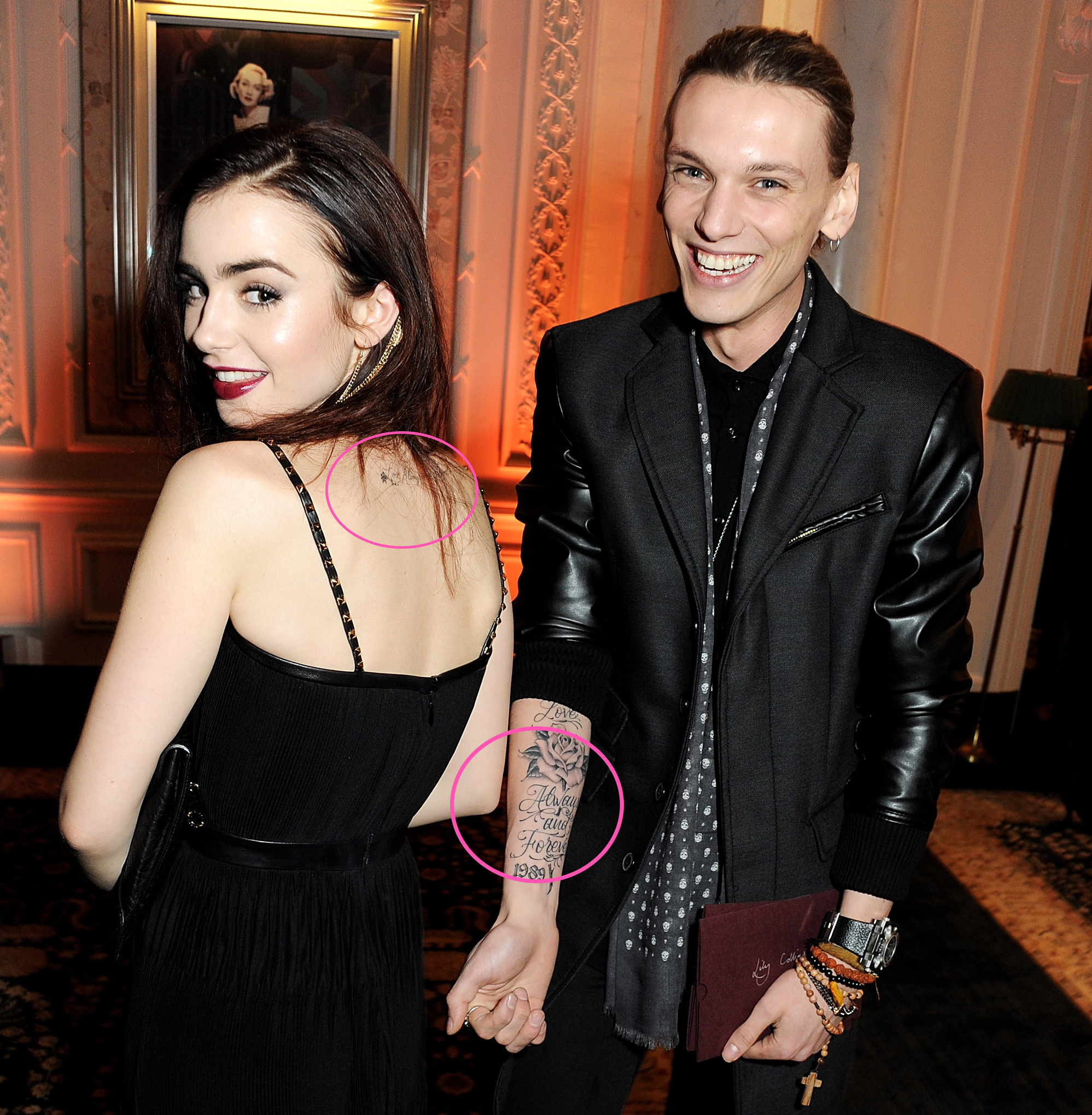 Lily Collins shows Jamie Campbell Bower what hes missing at The Mortal  Instruments LA premiere  Daily Mail Online