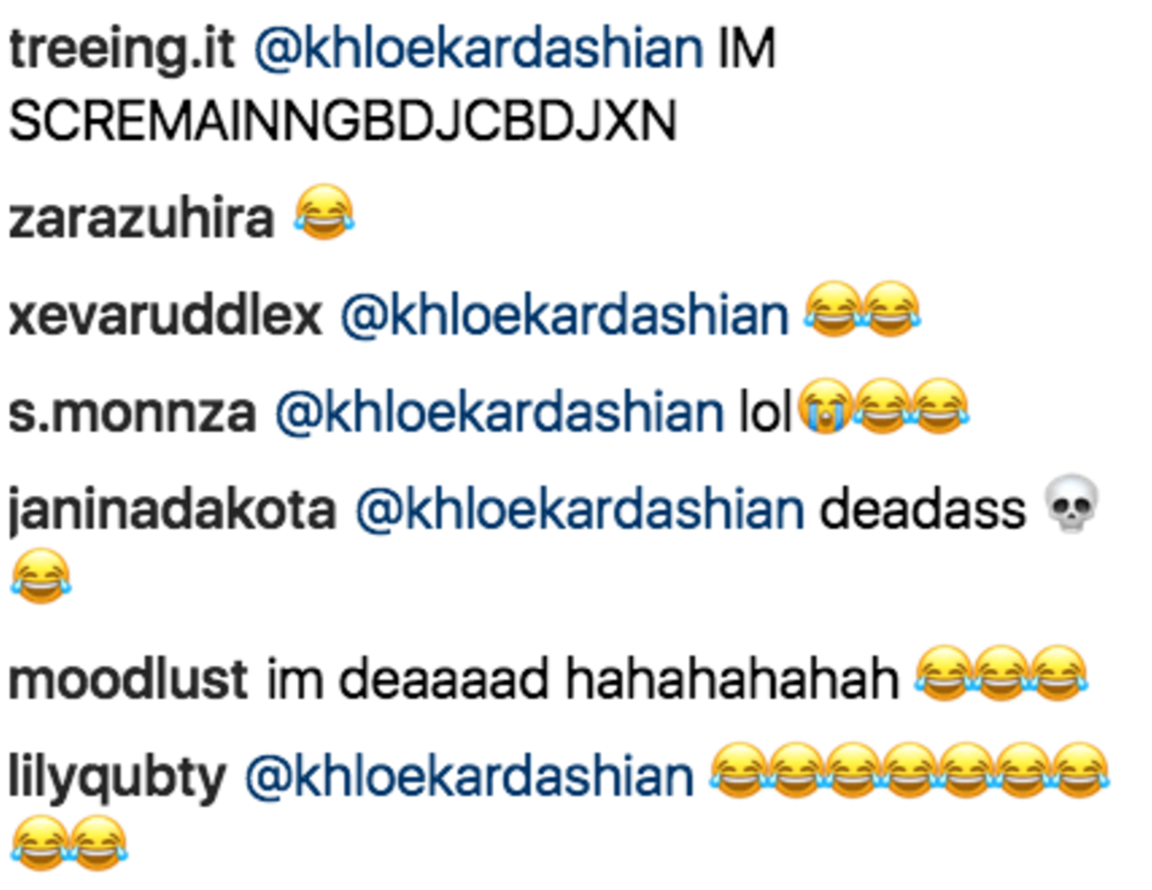 khloe comments -instagram