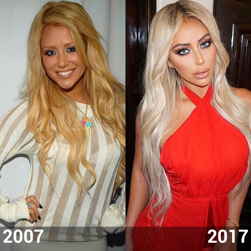 Side-by-Side Photos of Aubrey O'Day in 2007 and 2017